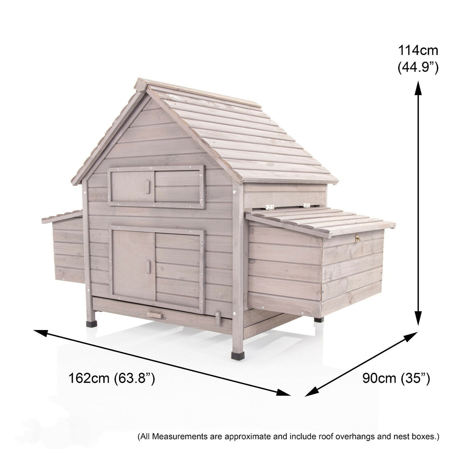 Chicken Coop ARK in Grey Pet Hen House Poultry Ark Run Coup