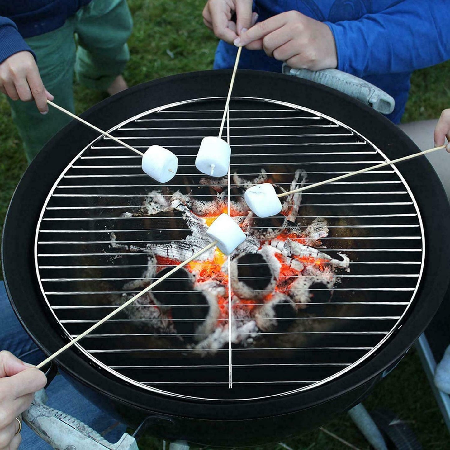 Large Round Steel Fire Pit Folding Garden Patio Camping Heater Burner BBQ Grill