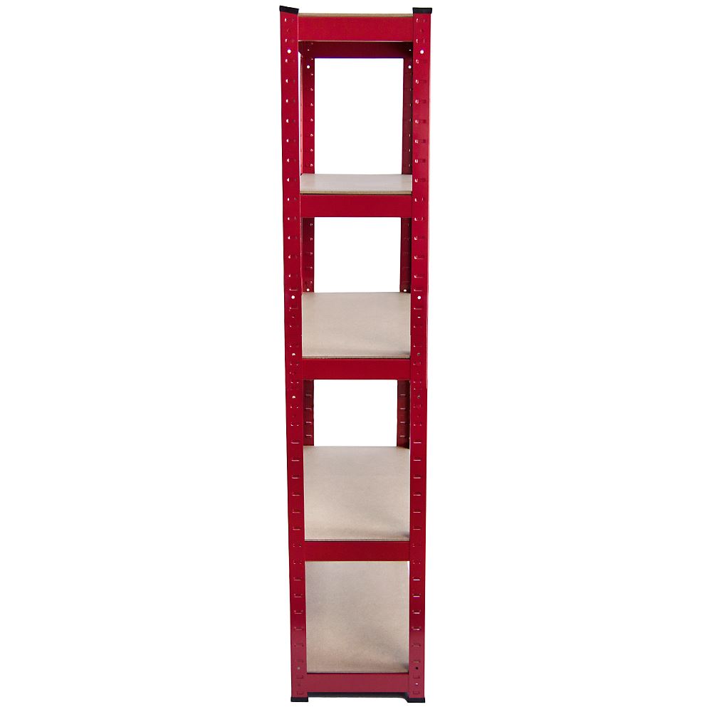 180 x 90 x 40cm (70.8 x 35.4 x 15.7 inches) Red 5 Tier Racking Shelf Heavy Duty Garage Shelving Galvanised Storage Shelves