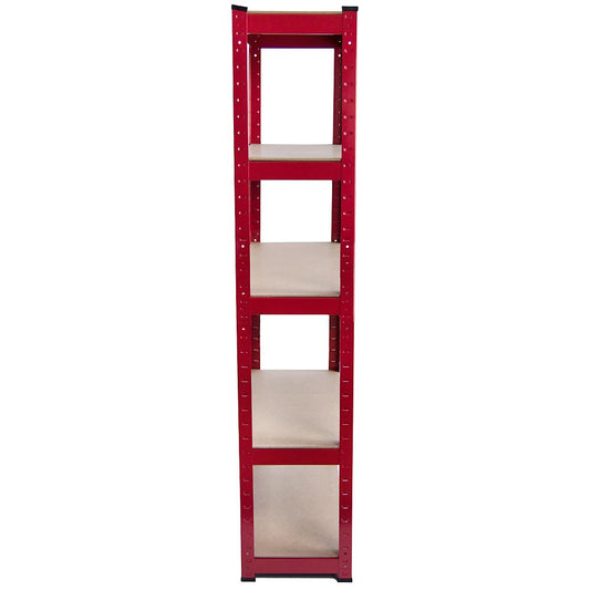 180 x 90 x 40cm (70.8 x 35.4 x 15.7 inches) Red 5 Tier Racking Shelf Heavy Duty Garage Shelving Galvanised Storage Shelves