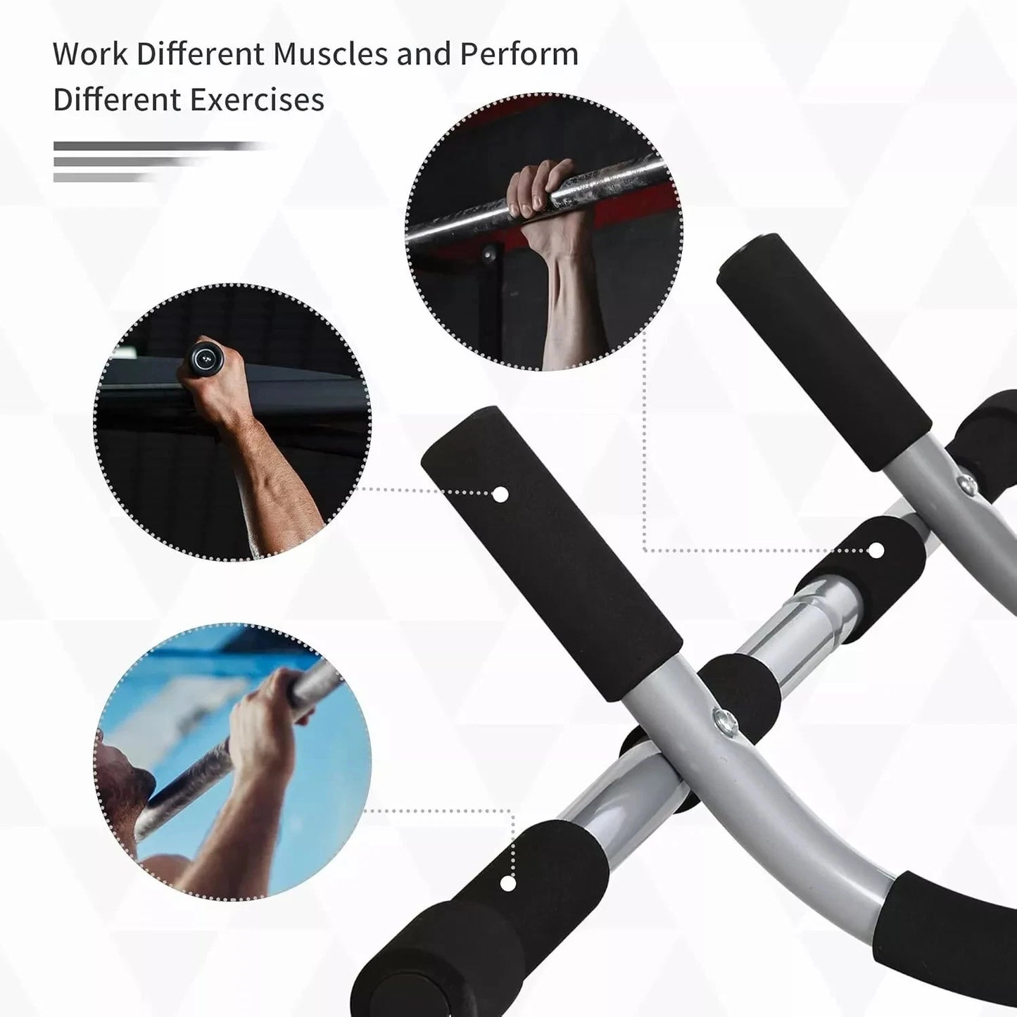 New Product! Pull Up Bar Doorway Fitness Home Gym Chin Up Bar Exercise Strength Work Out Dips
