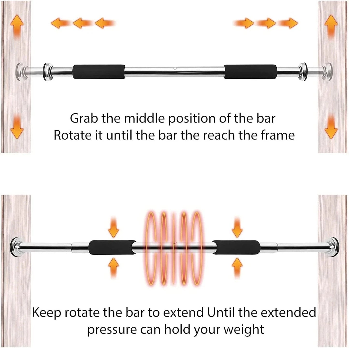 New Product! Doorway Pull Up Bar Chin Up Home Gym Upper Body Abs Fitness Strength Trainer UK