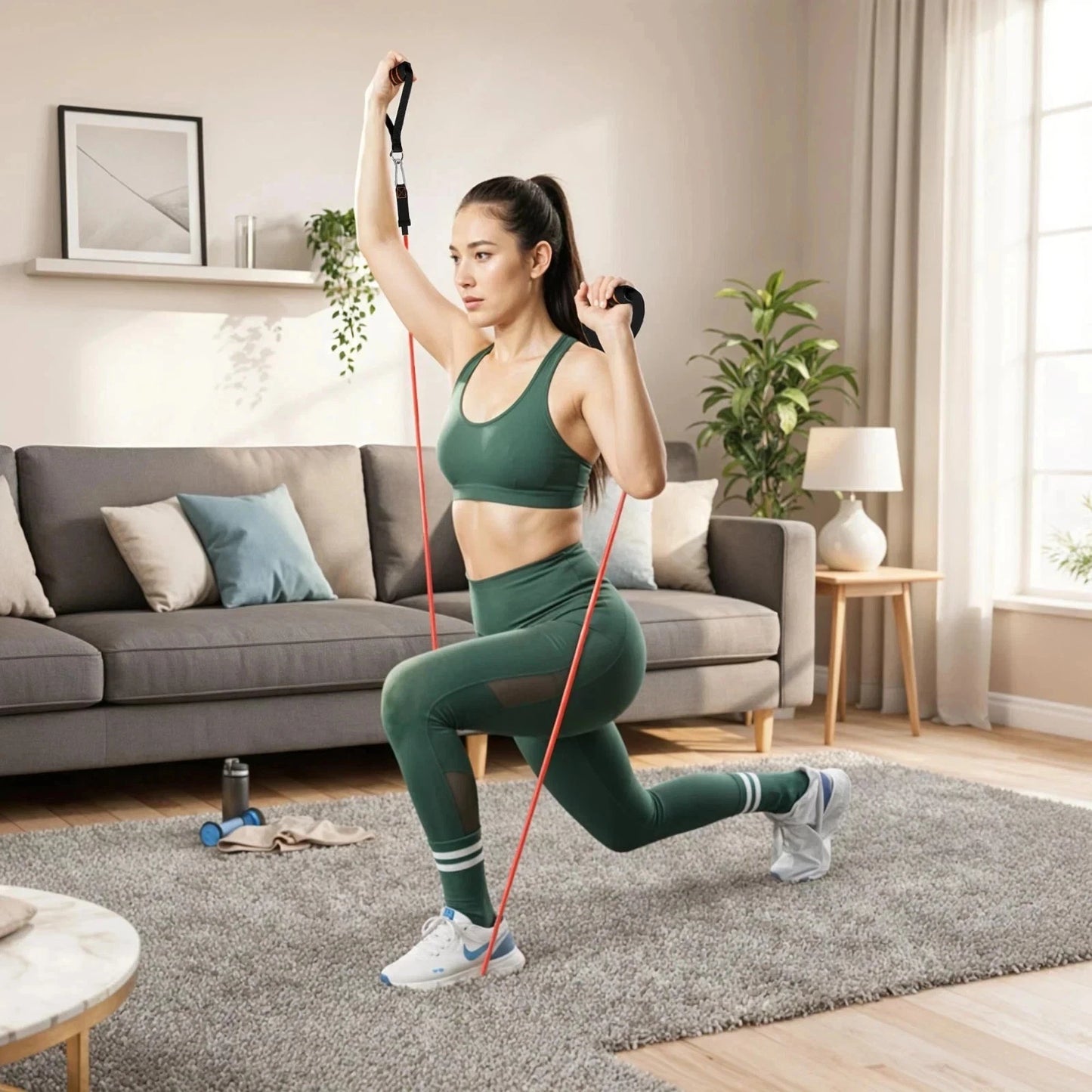 11PCS SET RESISTANCE BANDS WORKOUT EXERCISE CROSSFIT FITNESS YOGA TRAINING TUBES