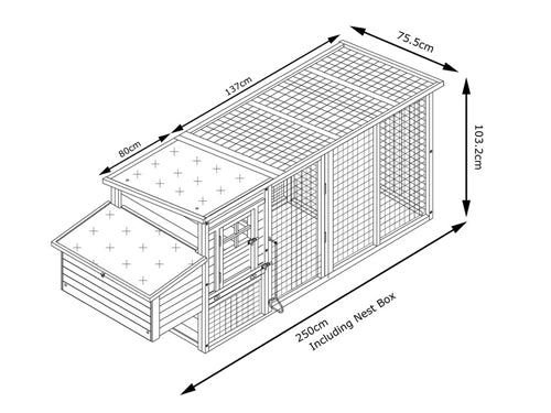 Chicken Coop & Run With Solid Roof – 4000WXR