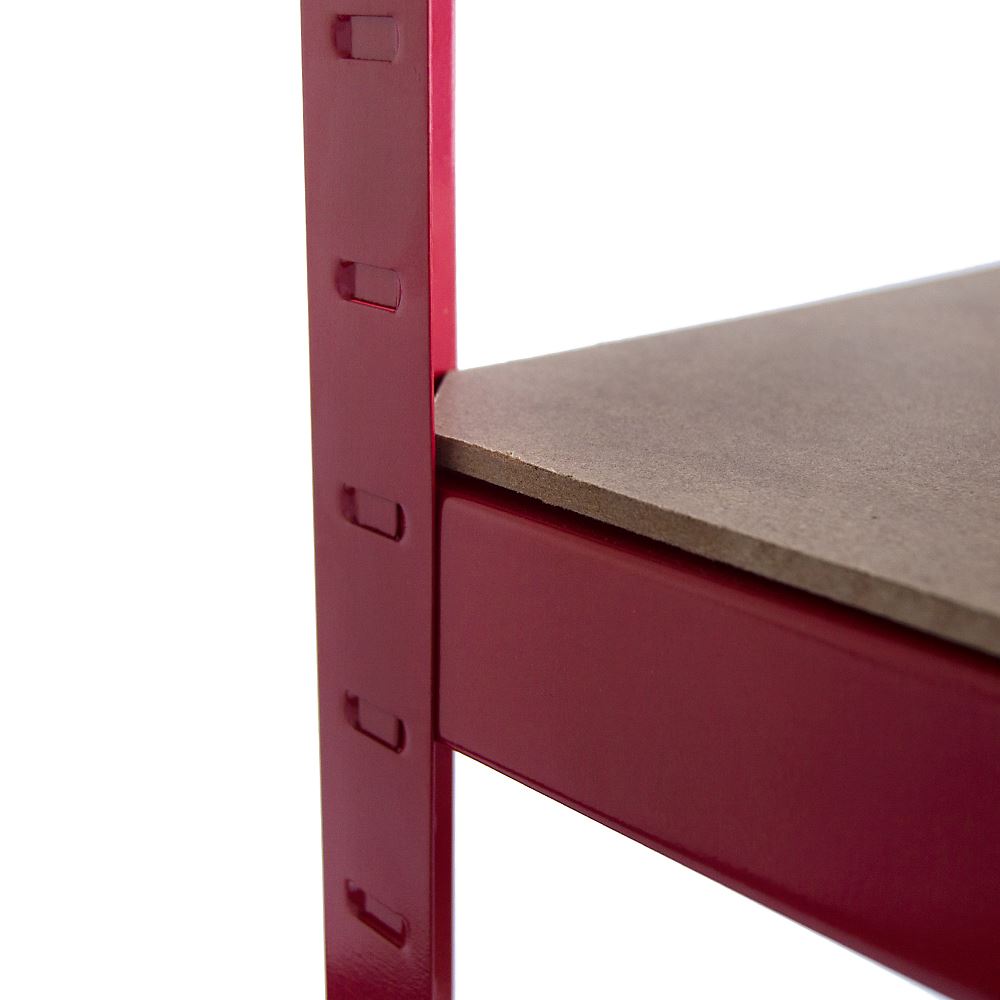 180 x 90 x 40cm (70.8 x 35.4 x 15.7 inches) Red 5 Tier Racking Shelf Heavy Duty Garage Shelving Galvanised Storage Shelves