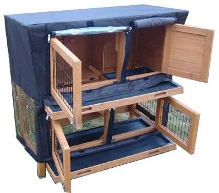 RABBIT HUTCH RAIN SUN WINTER COVER FOR ROGER 2 TIER GREY