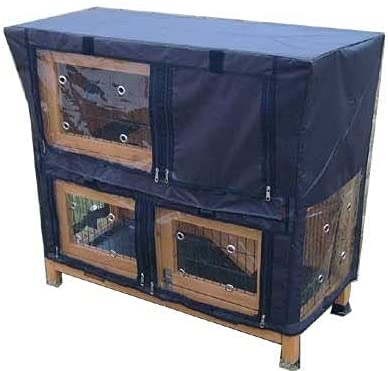 RABBIT HUTCH RAIN SUN WINTER COVER FOR ROGER 2 TIER GREY
