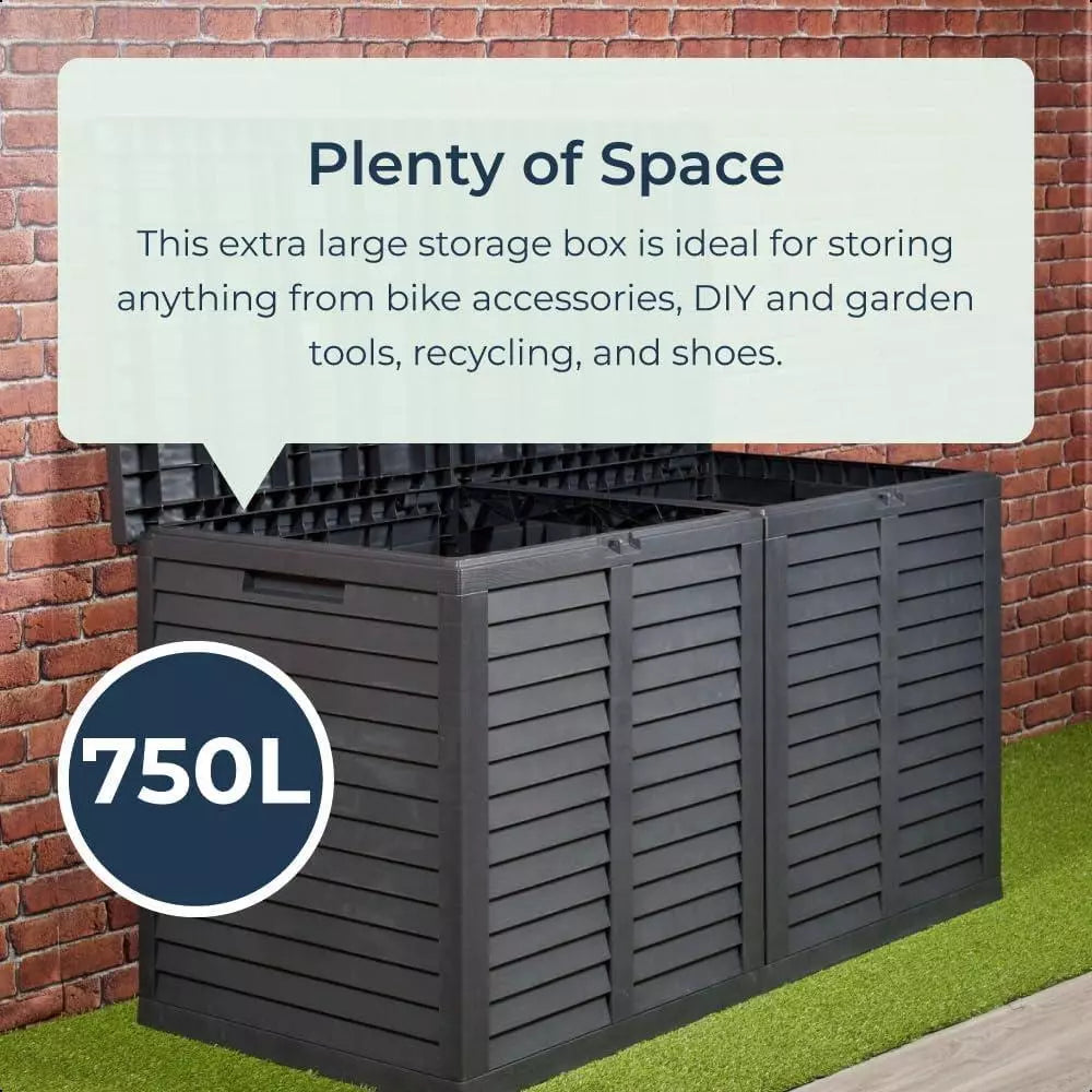 Extra Large Storage Outdoor Box Garden Container Plastic Chest Patio XL 750L