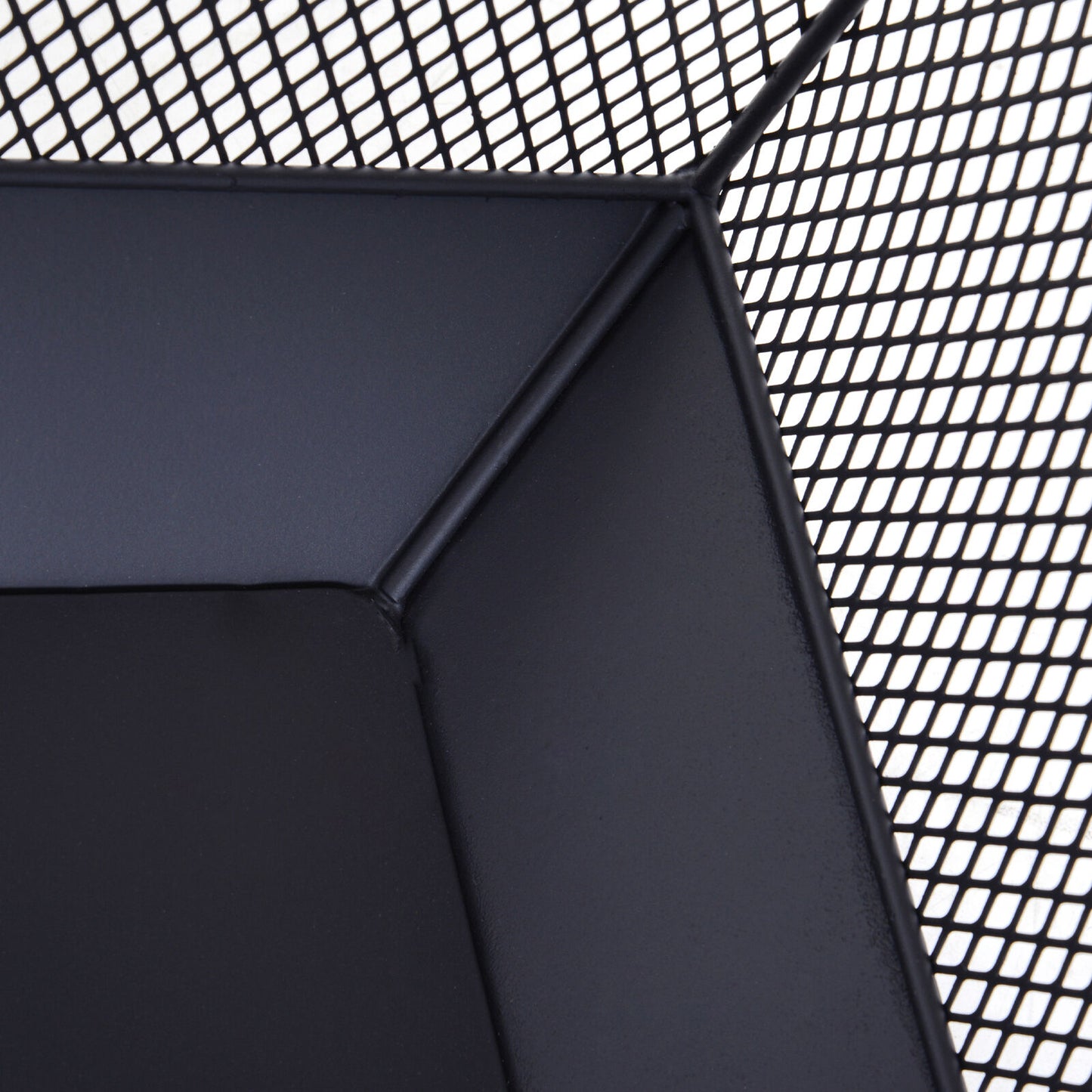 Metal Firepit Patio Heater Brazier Garden Square Stove Log Wood Burner