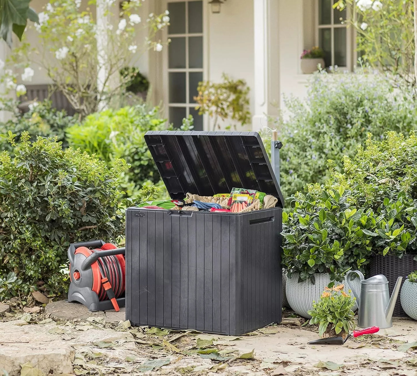 113L Outdoor 96% recycled Small Balcony Garden Furniture Storage Box