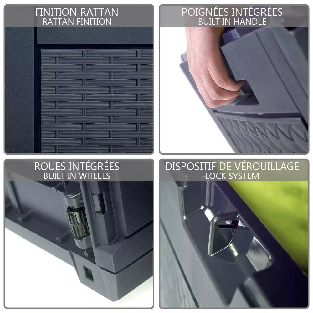 Outdoor Garden Storage Box 310L Plastic Anthracite