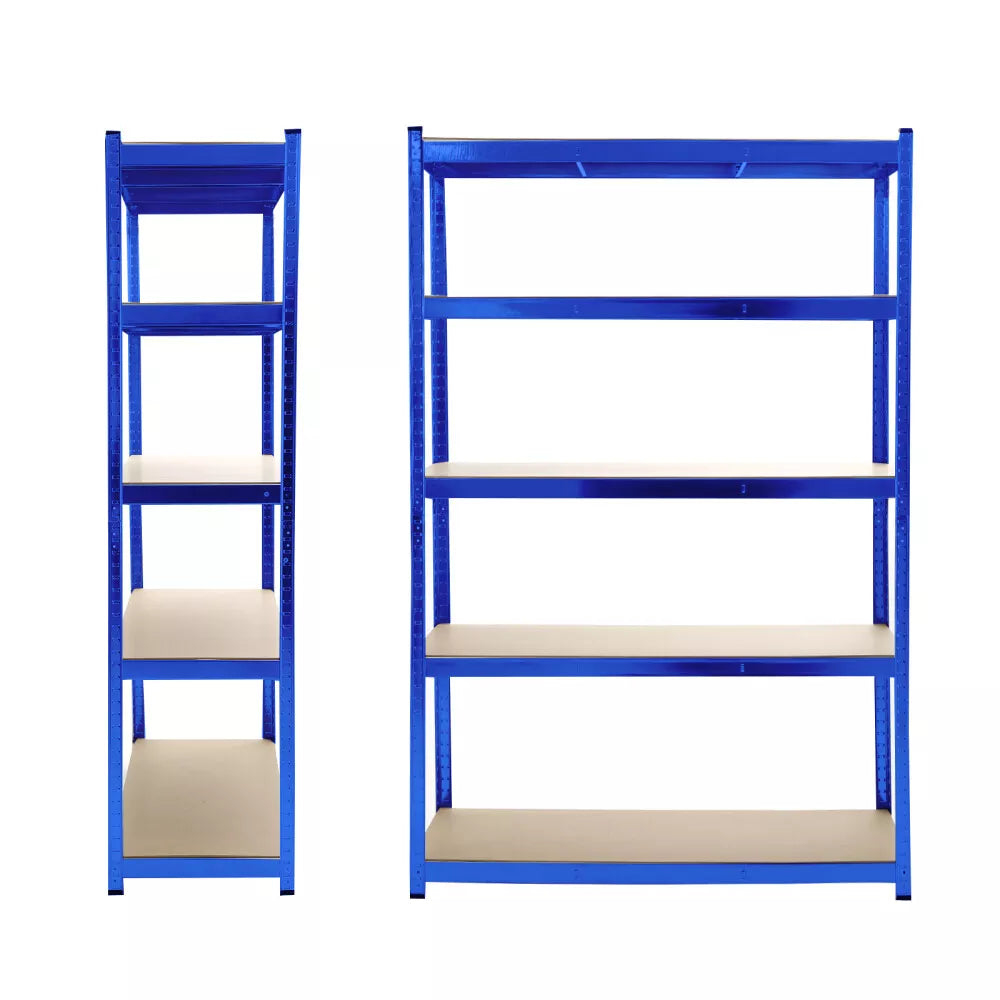 Blue 1800 x 100 x 40 cm Boltless 5 Tier Racking Heavy Duty Garage Shelving Storage Shelves Steel Unit