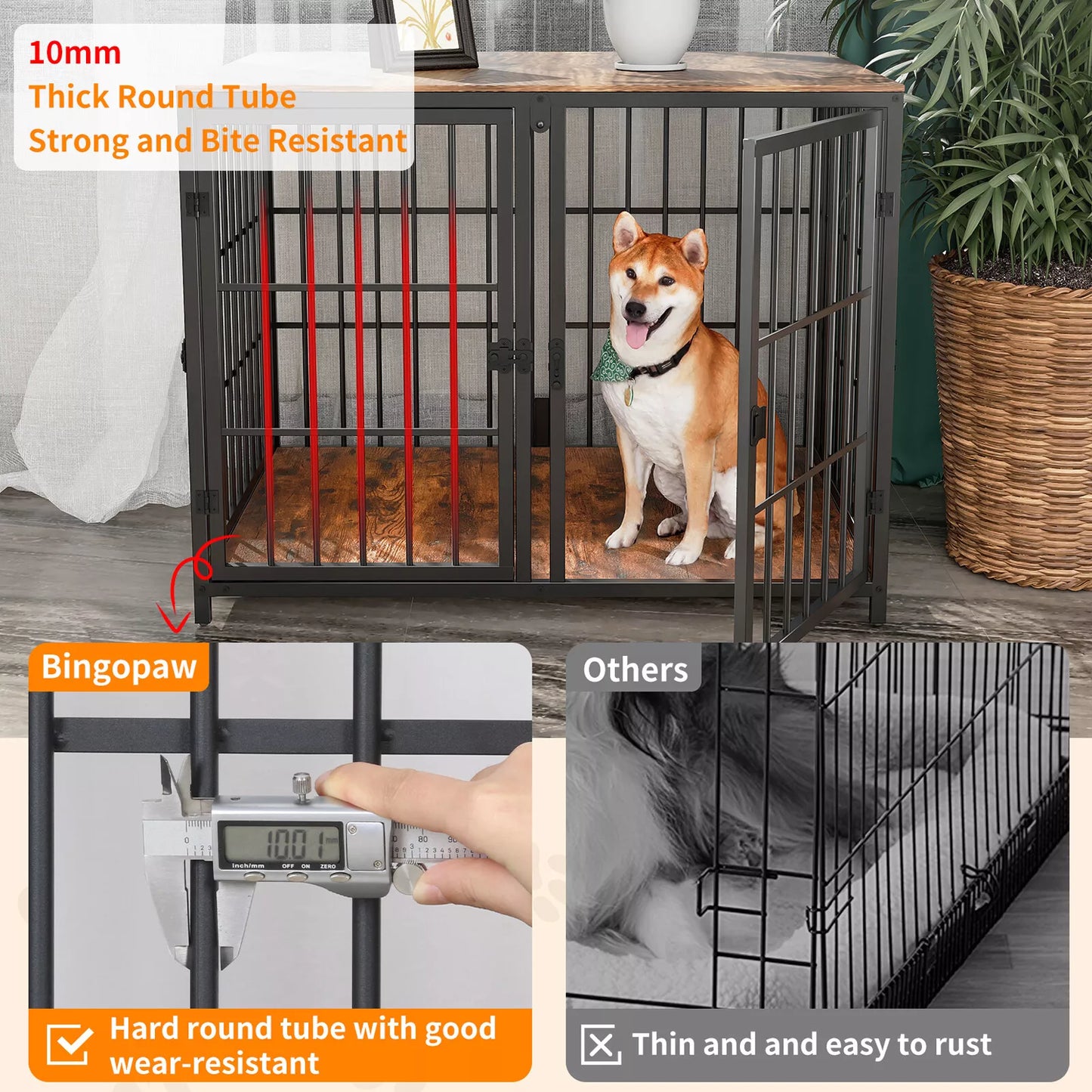 Heavy Duty Wooden Dog Crate Large Cage Puppy Kennel End Table Furniture