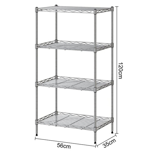 4 Tier Metal Shelving Unit Storage Racking Shelves Garage Warehouse Shed New