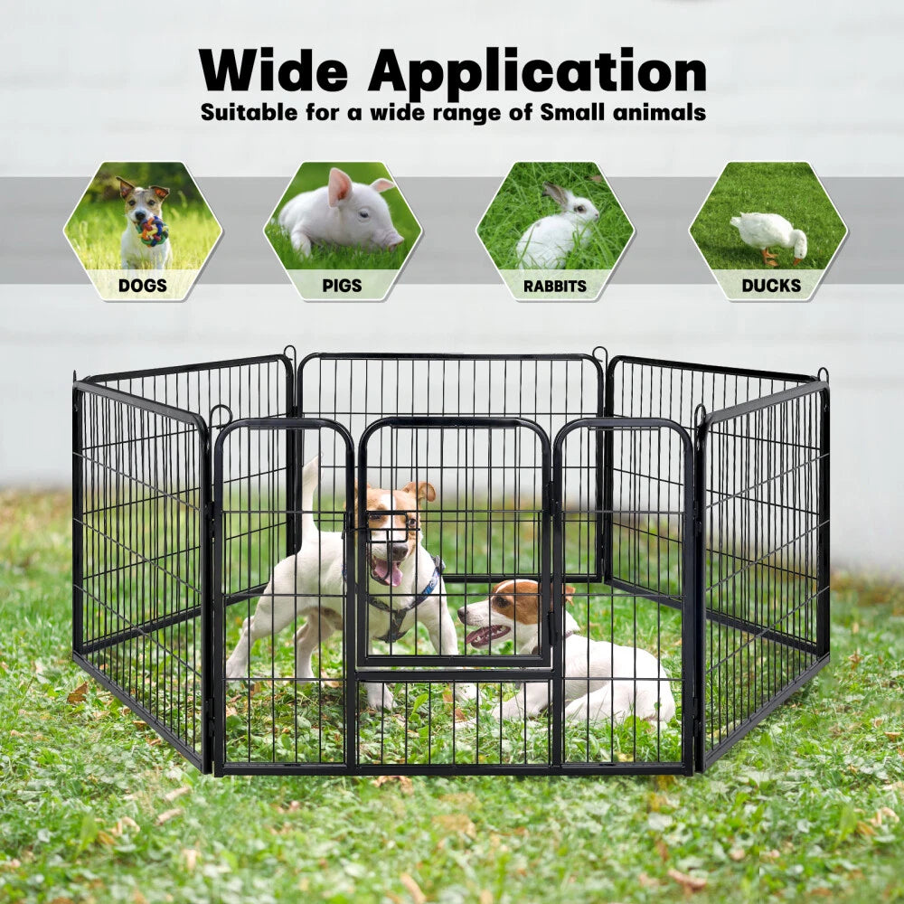 Pet Dog Pen 6 Panel Foldable Cat Puppy Playpen Indoor/Outdoor Enclosure Run Cage