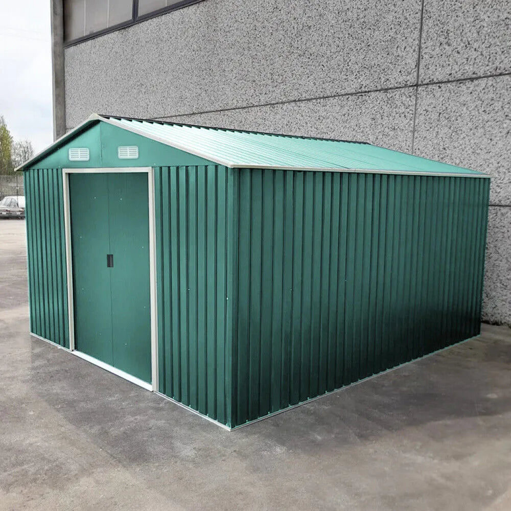 Metal Garden Shed 6 X 4, 6 X 8, 8 X 10ft Garden Storage With BASE FOUNDATION