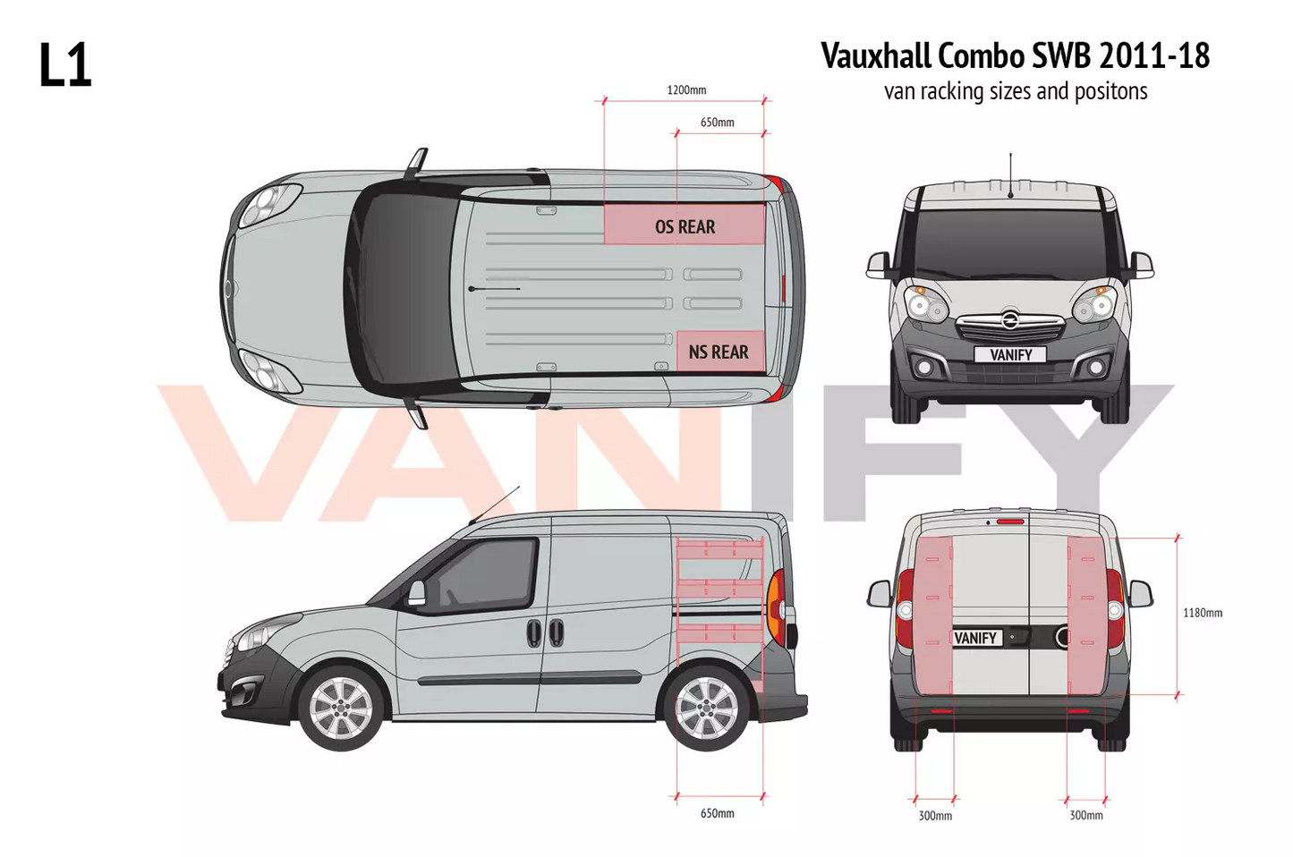 Vauxhall Combo SWB 2011-2018 Van Racking Tool Storage Organiser Shelving