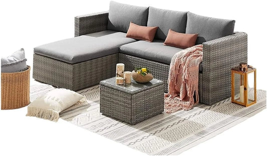 Rattan Garden Furniture Corner Sofa Set in Various Colours