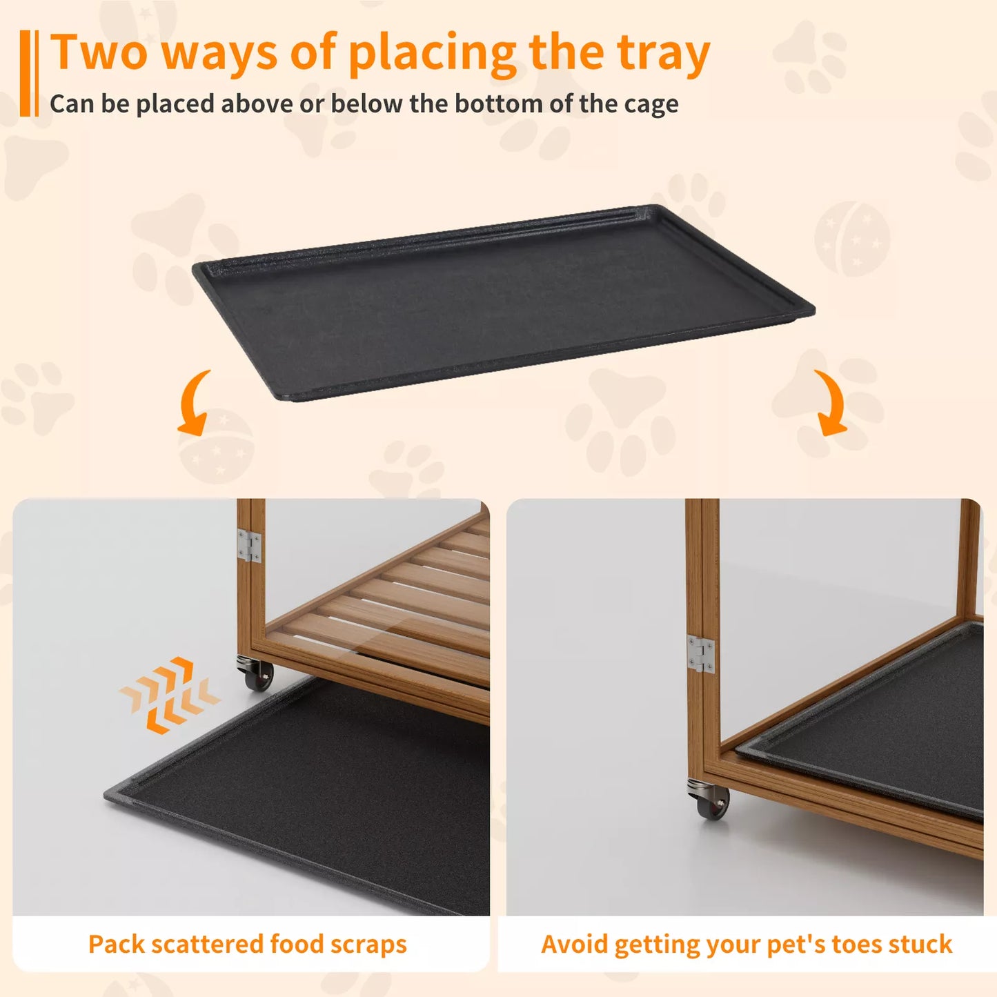 Tempered Glass Dog Cage Clear Puppy Pet Crate Furniture Aluminium Frame