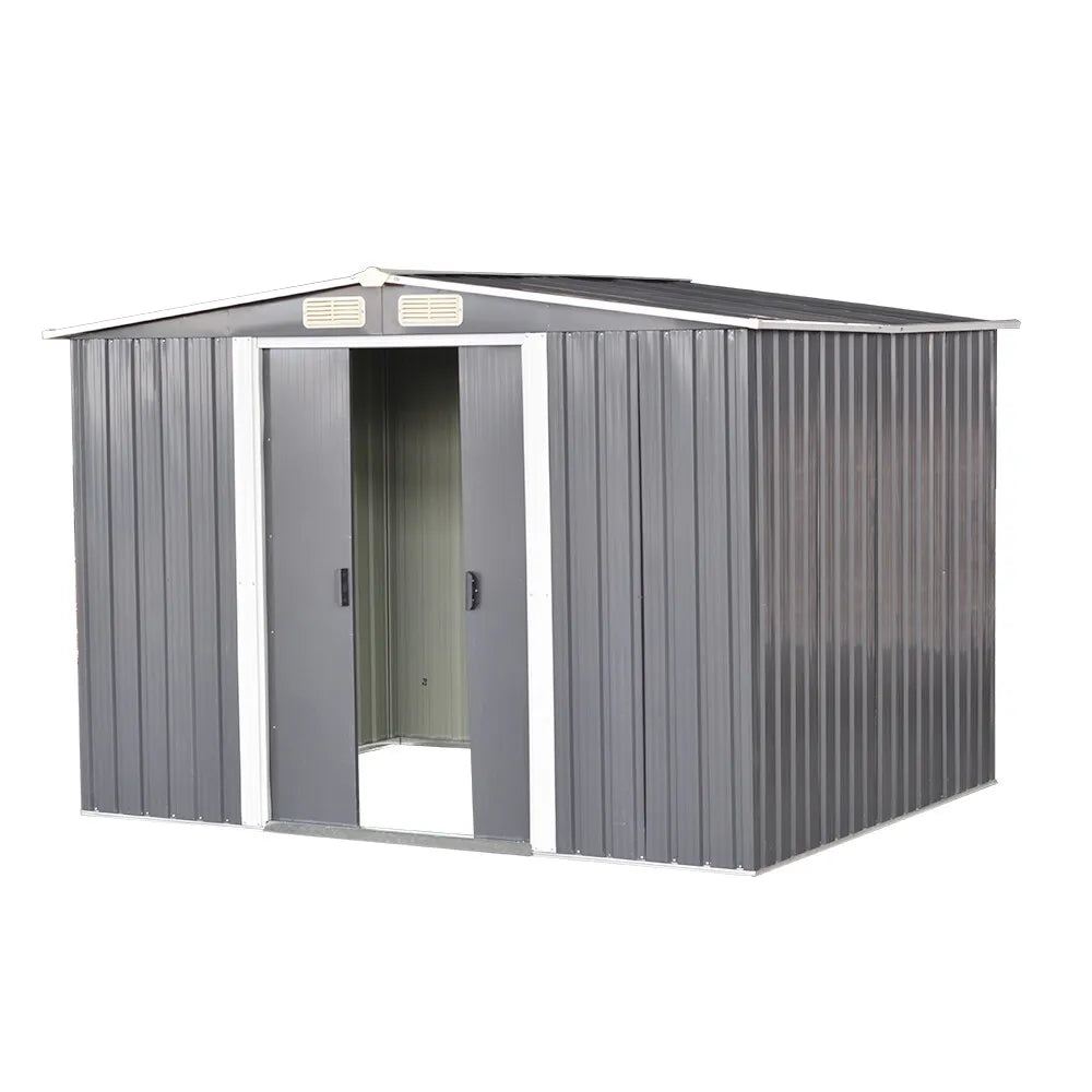 Metal Garden Shed 6 X 4, 6 X 8, 8 X 10ft Garden Storage With BASE FOUNDATION