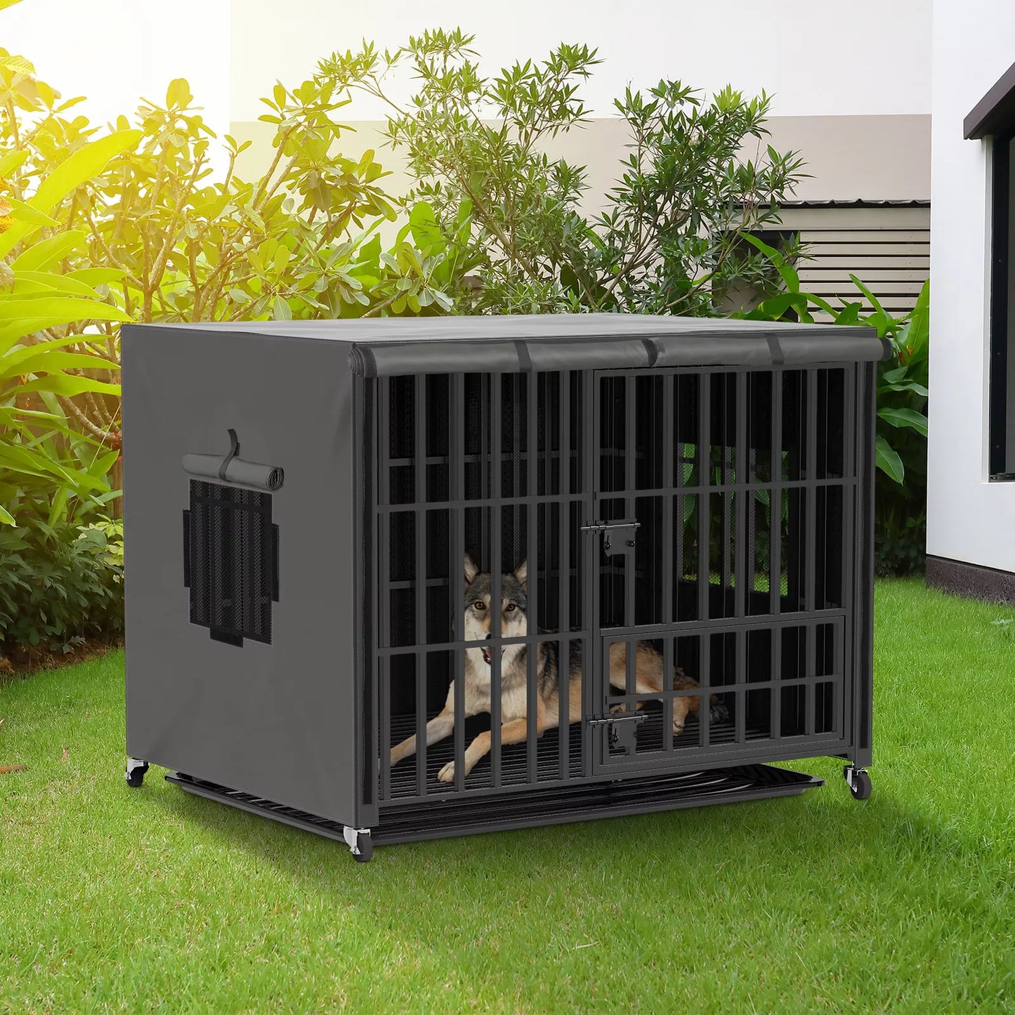 Waterproof Cover for Heavy Duty Pet Dog Cage Strong Metal Crate Kennel