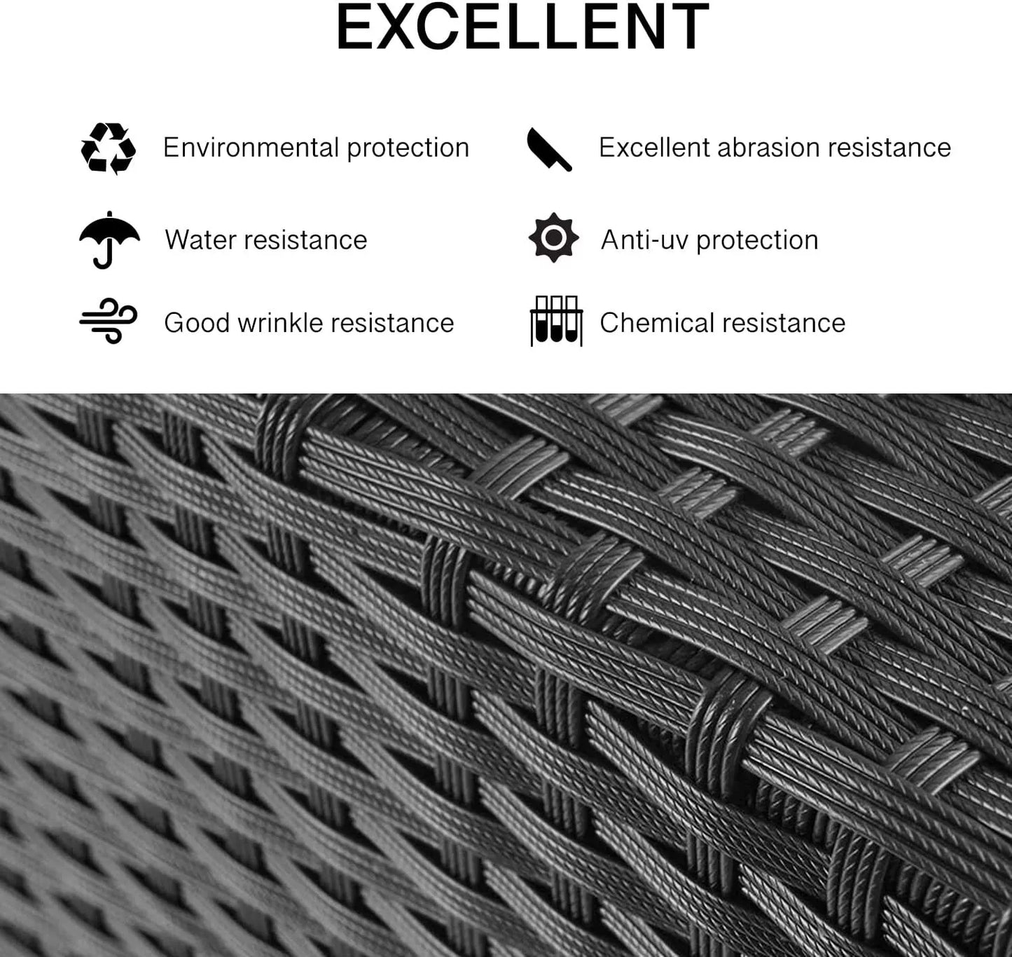 Rattan Garden Furniture Sofa Set Table 2 Arms Chairs & 2 Seater with Table