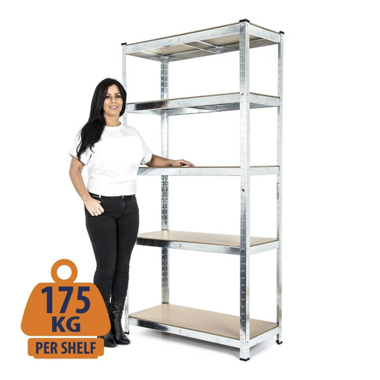 180 x 90 x 40cm (70.8 x 35.4 x 15.7 inches) Galvanised 5 Tier Racking TOP SELLER!