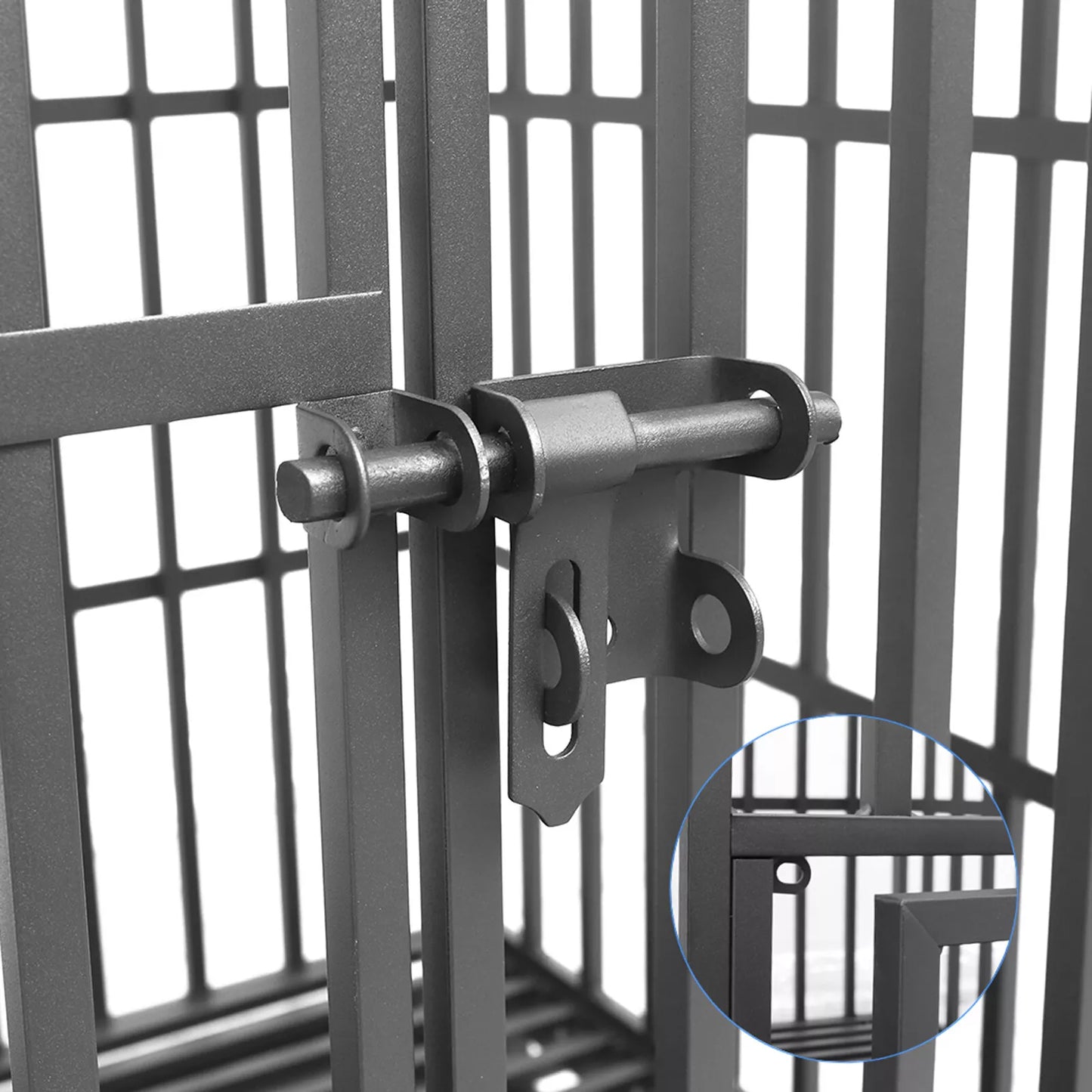 Heavy Duty Pet Dog Cage Strong Metal Crate Kennel Playpen Movable Wheel