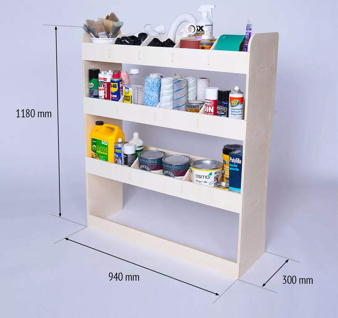 Peugeot Expert 2016+ MWB Van Racking Tool Storage Shelving Van Organiser NS Rear
