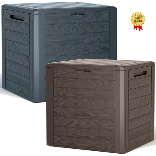 140 Litre Compact Plastic Outdoor Balcony Patio Garden Storage Box Waterproof