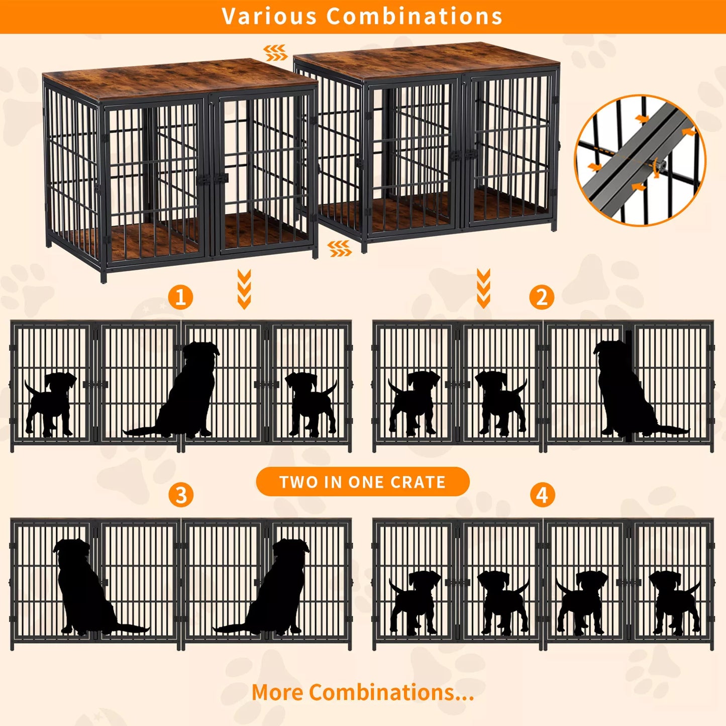 Heavy Duty Wooden Dog Crate Large Cage Puppy Kennel End Table Furniture
