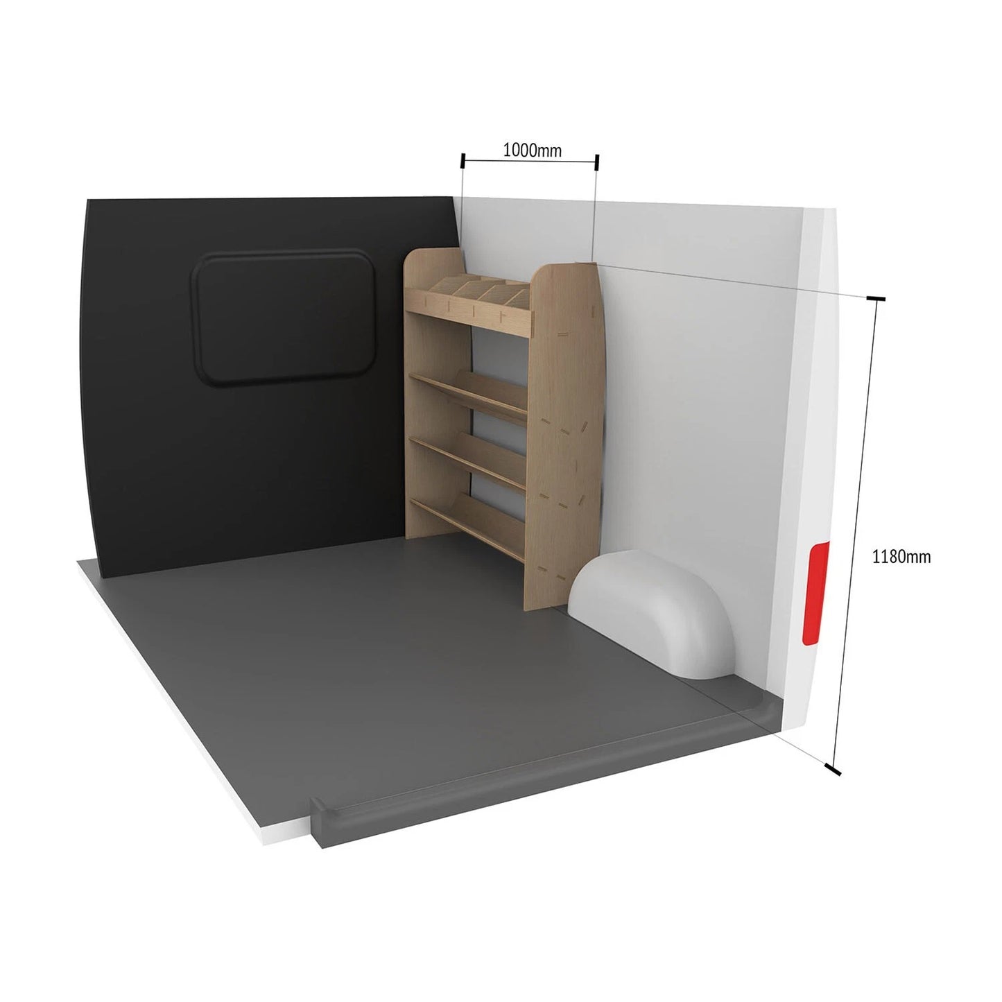 Vauxhall Vivaro 2019+ TOOLBOX Van Racking Tool Storage Shelving OS Front