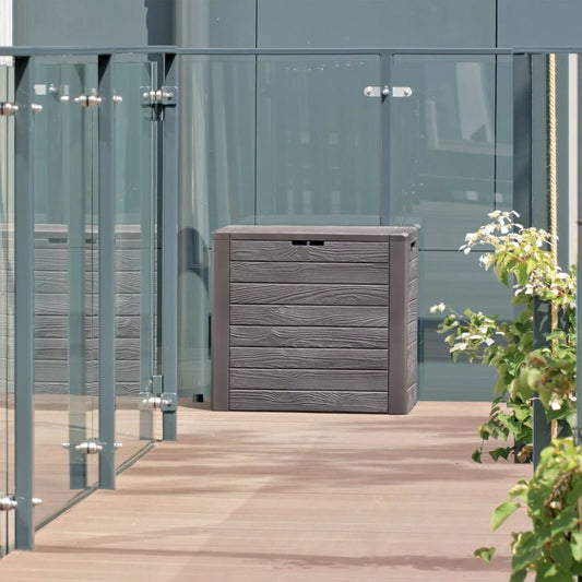 140 Litre Compact Plastic Outdoor Balcony Patio Garden Storage Box Waterproof