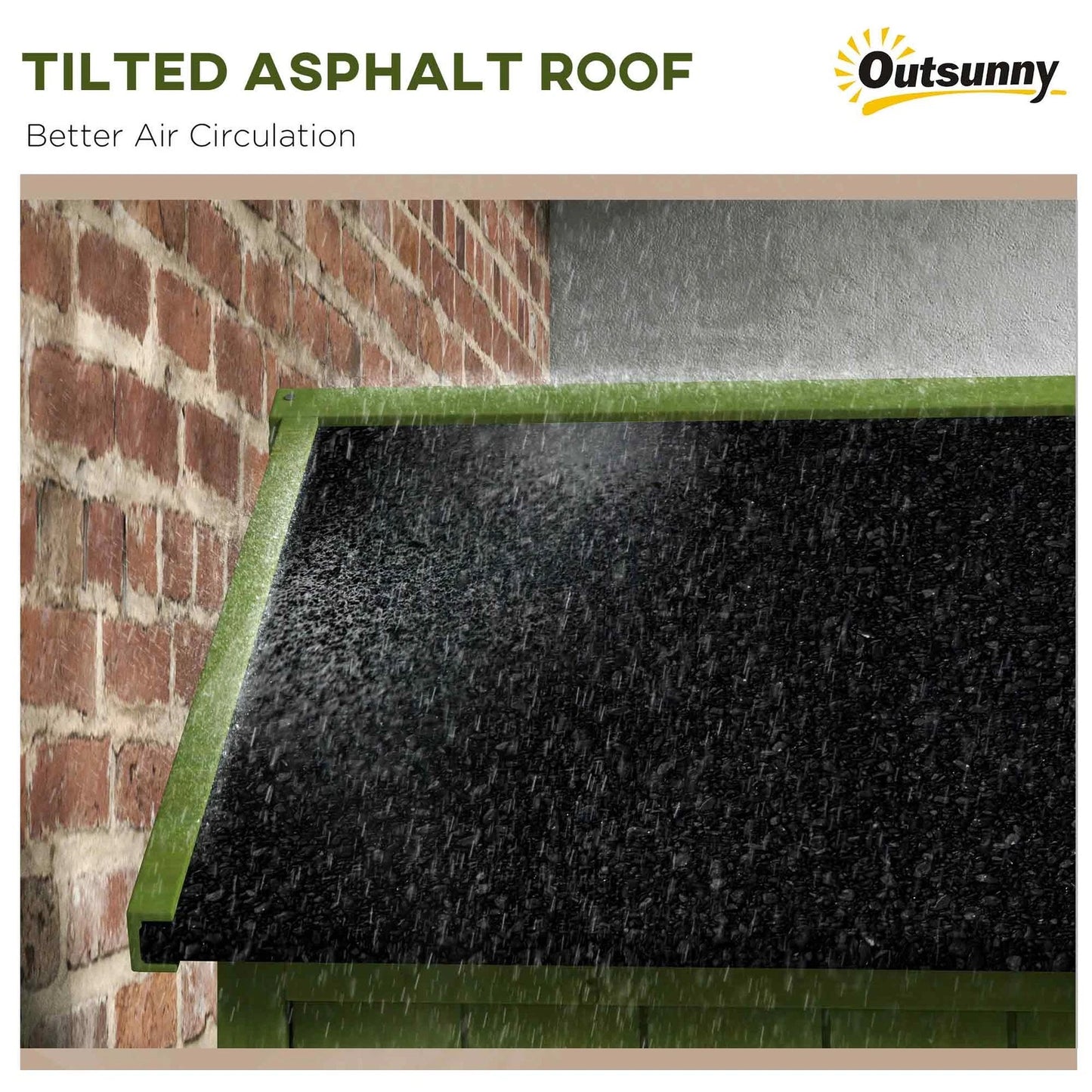 Wooden Garden Storage Shed Tool Storage Box, 77 x 54 x 179 cm, Green