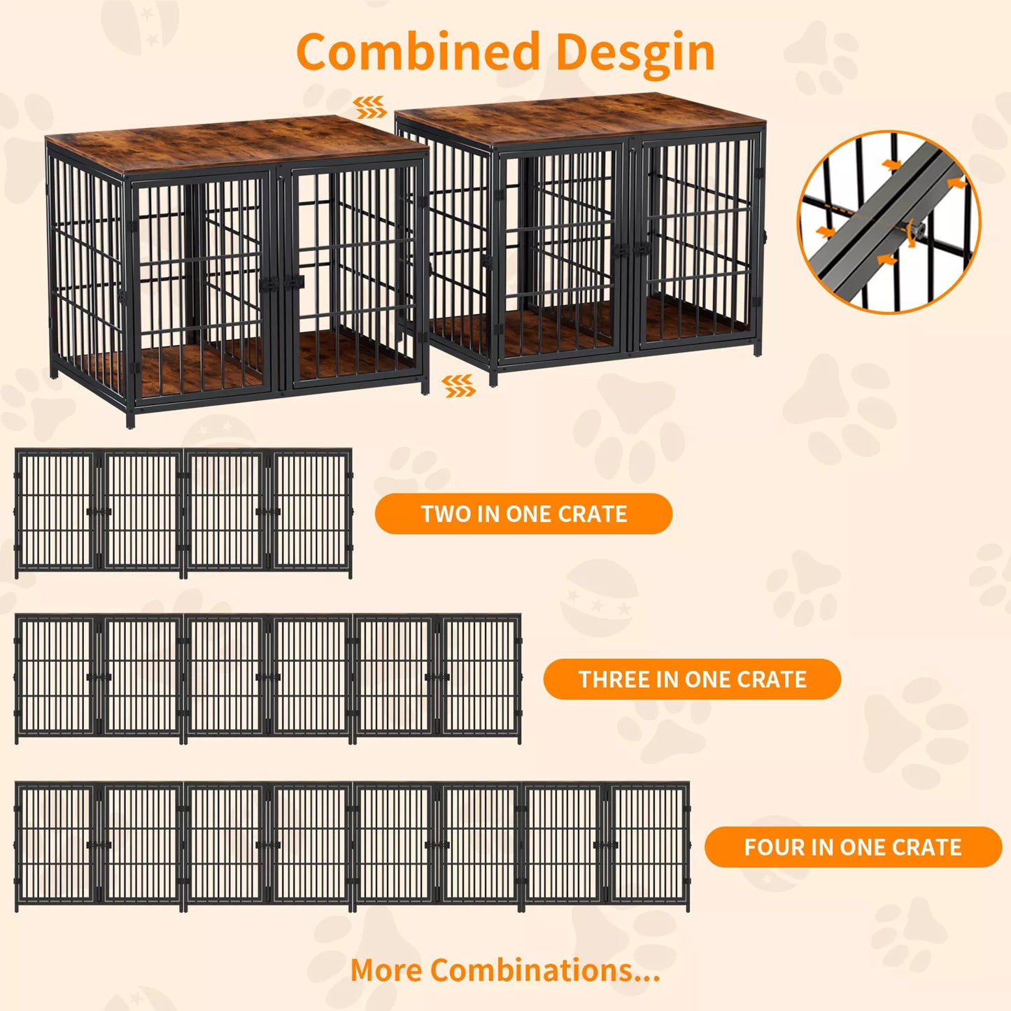 Heavy Duty Wooden Dog Crate Large Cage Puppy Kennel End Table Furniture
