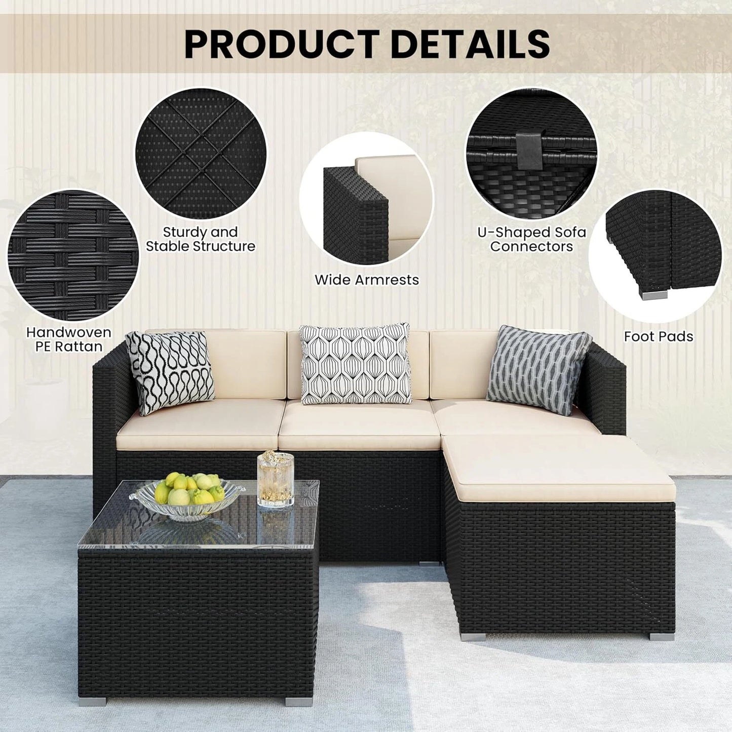 Rattan Garden Furniture Corner Sofa Set in Various Colours