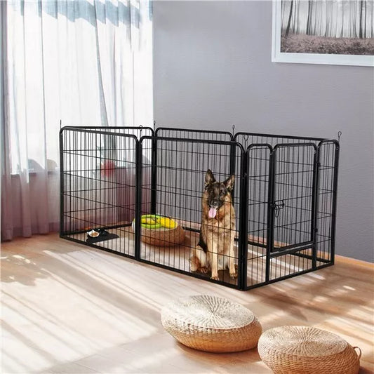 Pet Dog Pen 6 Panel Foldable Cat Puppy Playpen Indoor/Outdoor Enclosure Run Cage