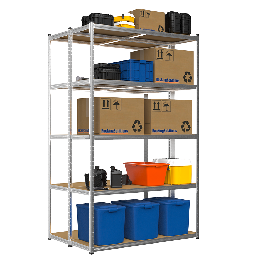 2 x Galvanised Shelving | Garage Unit Storage Racking Heavy Duty Shelves 200kg