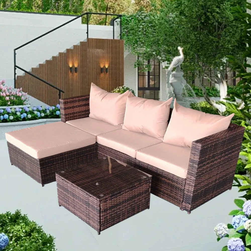 Rattan Garden Furniture Corner Sofa Set in Various Colours