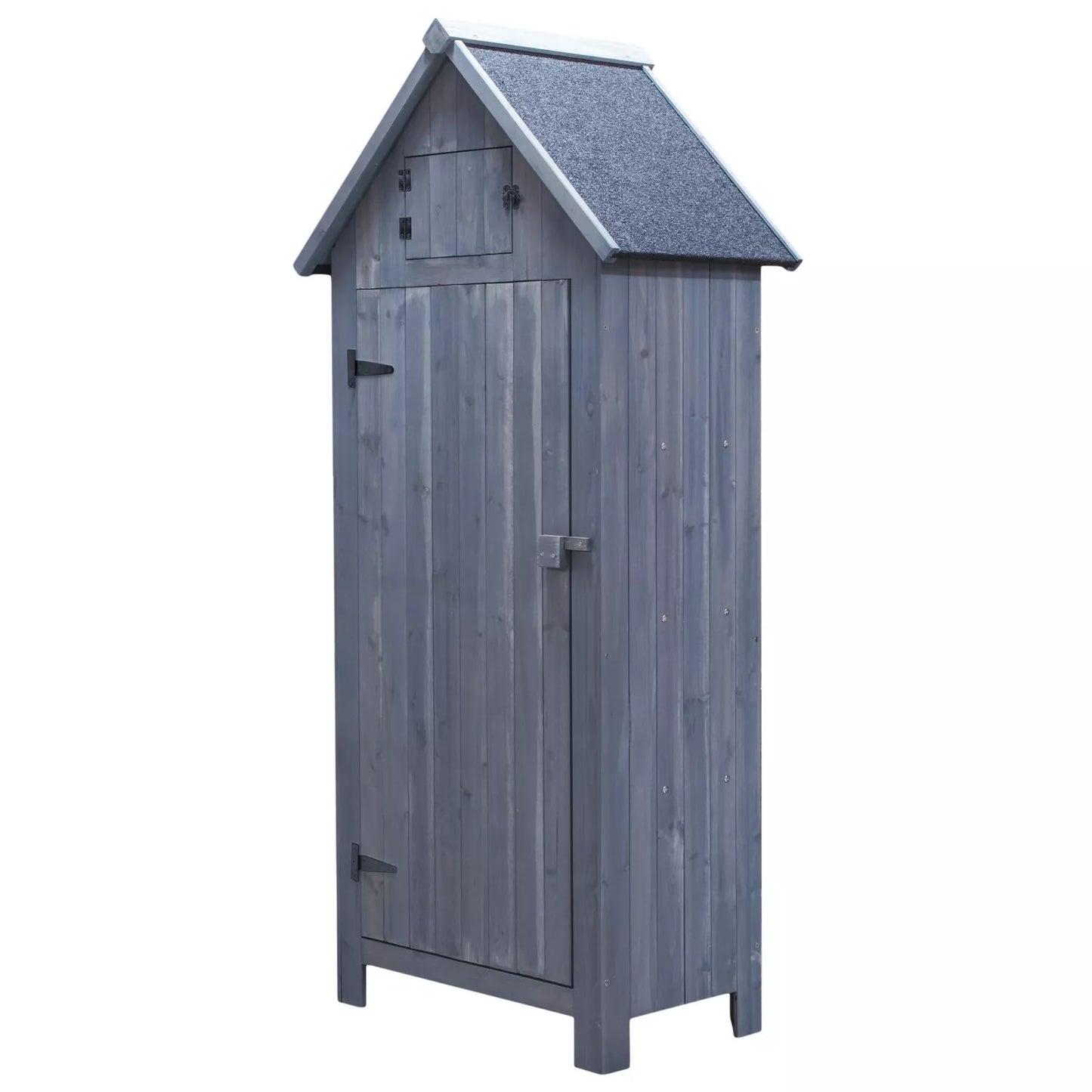 OUTDOOR STORAGE CUPBOARD WOODEN WATERPROOF TOOL BOX APEX ROOF SMALL SHED GARDEN