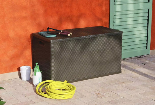 Garden Furniture Storage Box, Multibox, Rattan 420L Brown