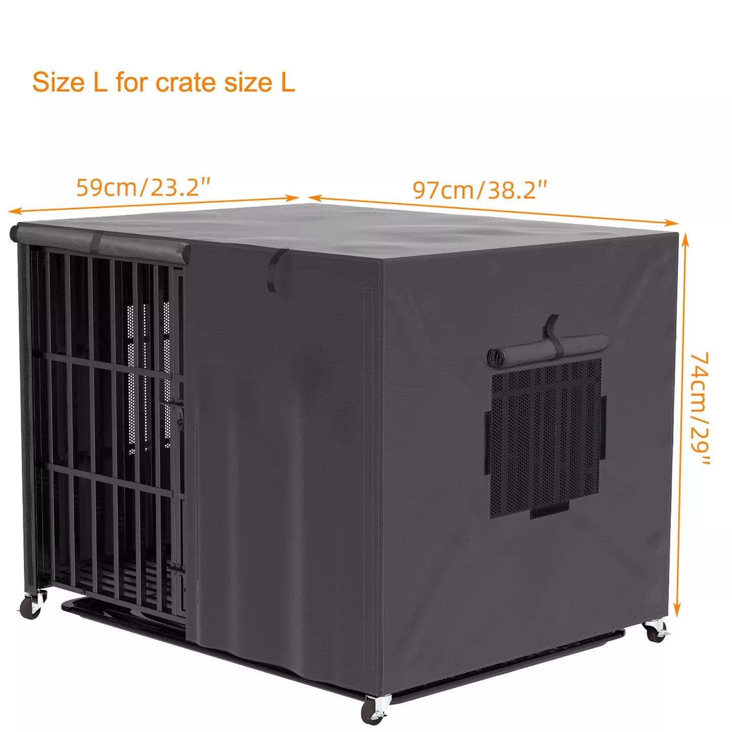 Waterproof Cover for Heavy Duty Pet Dog Cage Strong Metal Crate Kennel