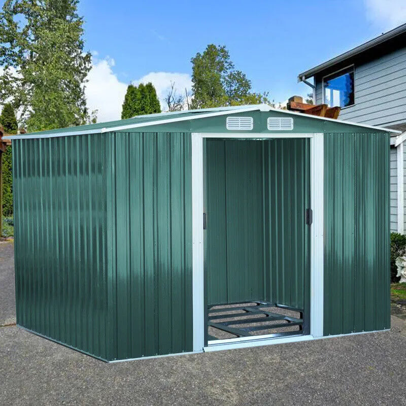 Metal Garden Shed 6 X 4, 6 X 8, 8 X 10ft Garden Storage With BASE FOUNDATION