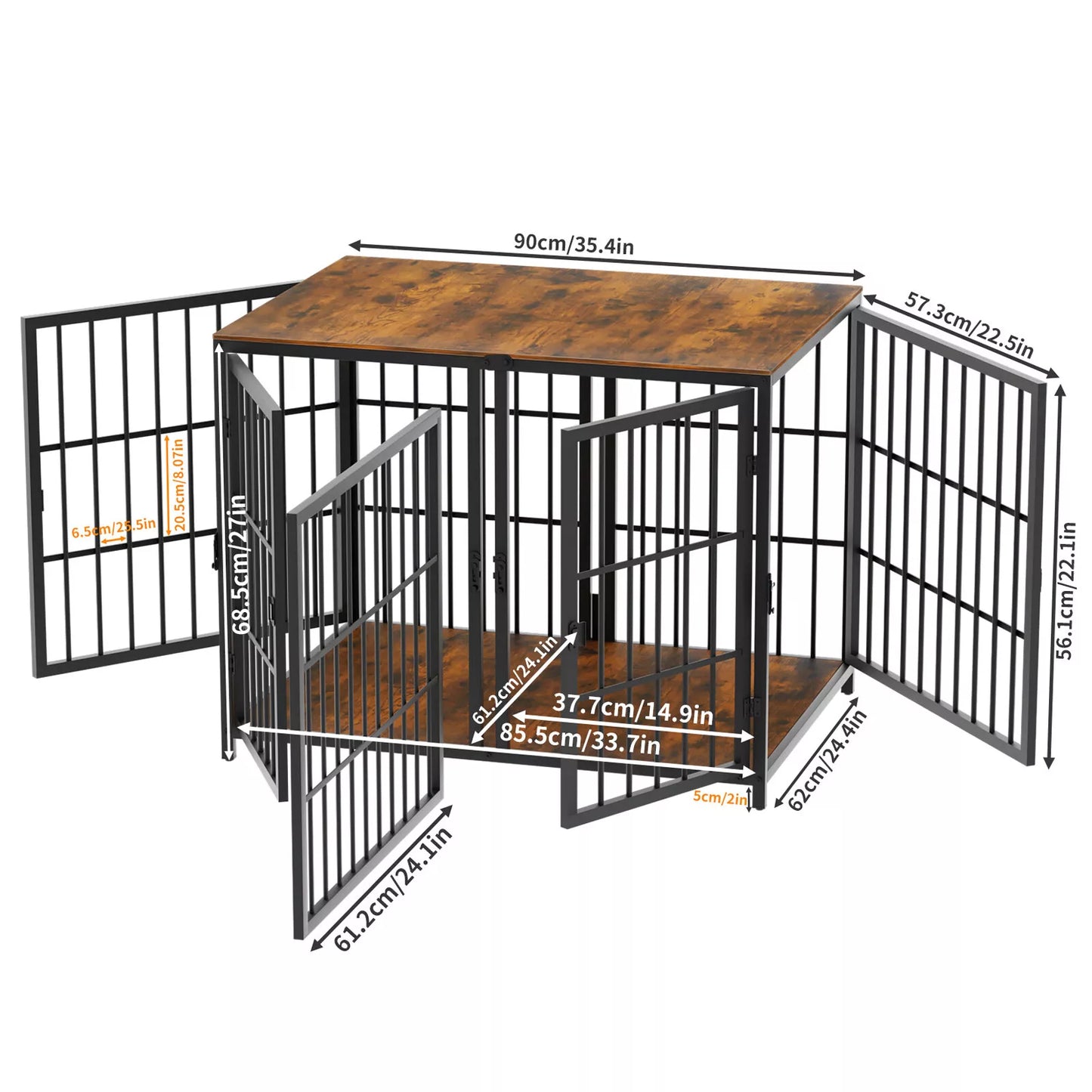Heavy Duty Wooden Dog Crate Large Cage Puppy Kennel End Table Furniture