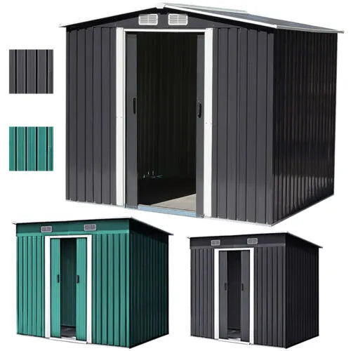 Metal Garden Shed 6 X 4, 6 X 8, 8 X 10ft Garden Storage With BASE FOUNDATION
