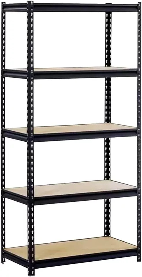 180 x 90 x 40cm (70.8 x 35.4 x 15.7 inches) Black 5 Tier Racking Shelf Heavy Duty Garage Shelving Galvanised Storage Shelves