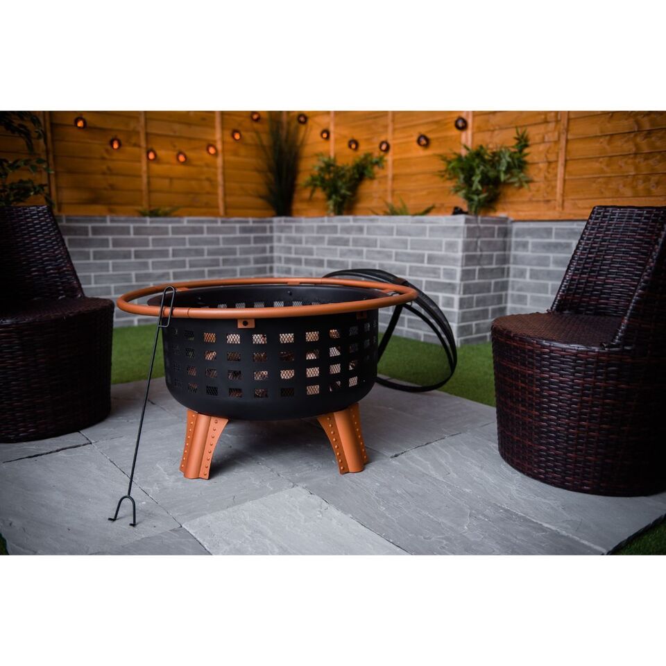 BBQ Outdoor Brazier Garden Fire Saturn Fire Pit Stove Patio Heater Grill Poker