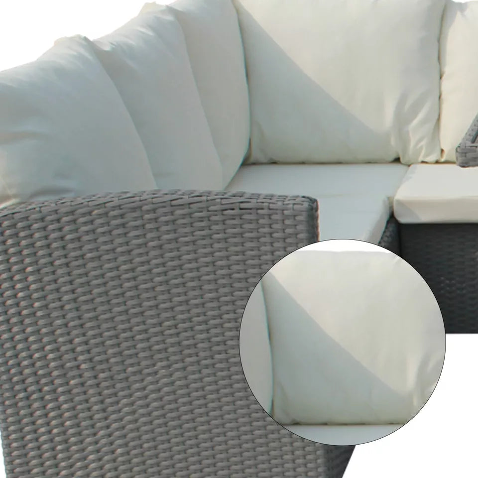 Rattan Garden Furniture 9 Seaters Corner Sofa Dining Table Outdoor Set