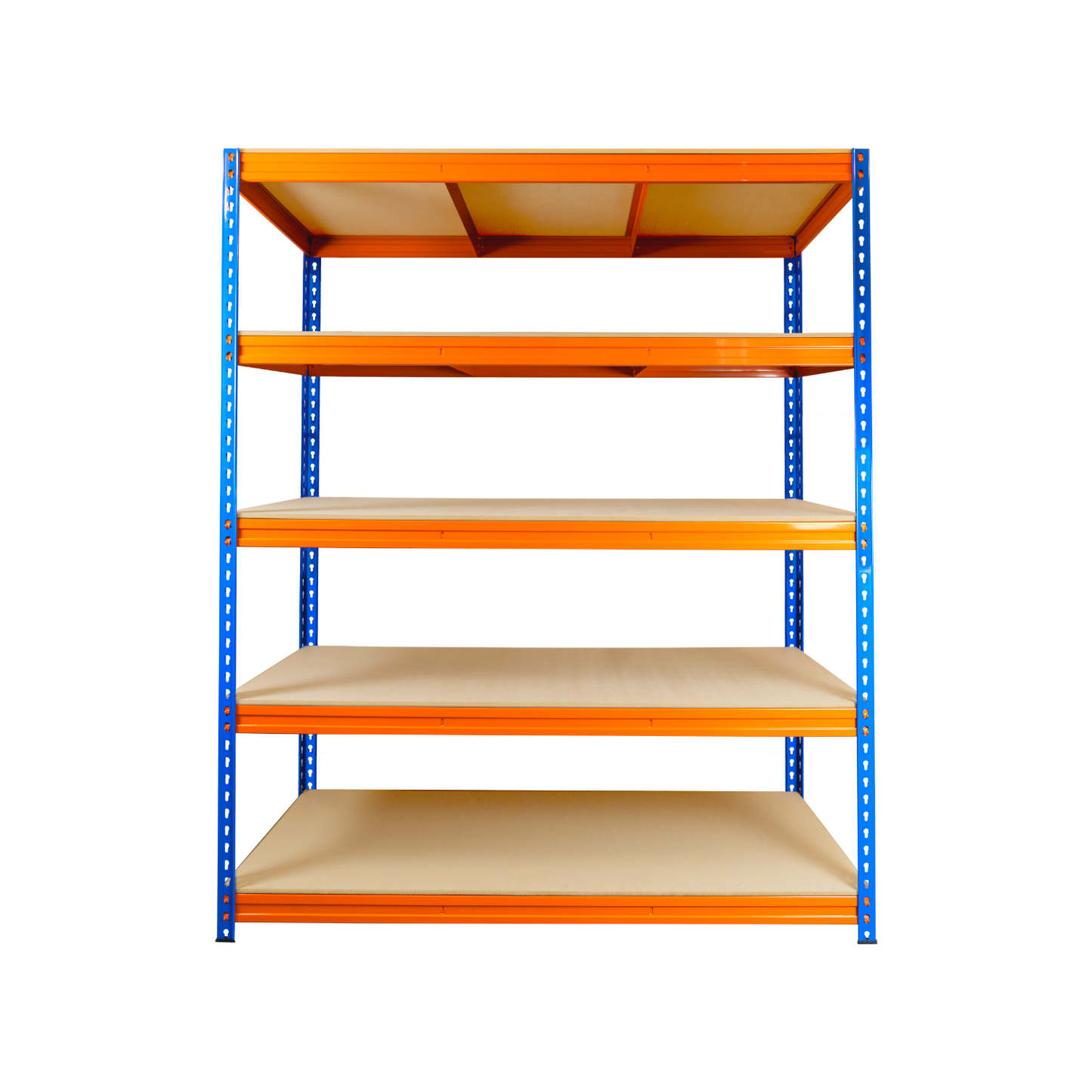 Industrial Warehouse Racking Garage Storage Workshop Shelves 180 x 150 x 60d cm Metal Shelving Units 1.2mm Thick Steel 350kg per Shelf