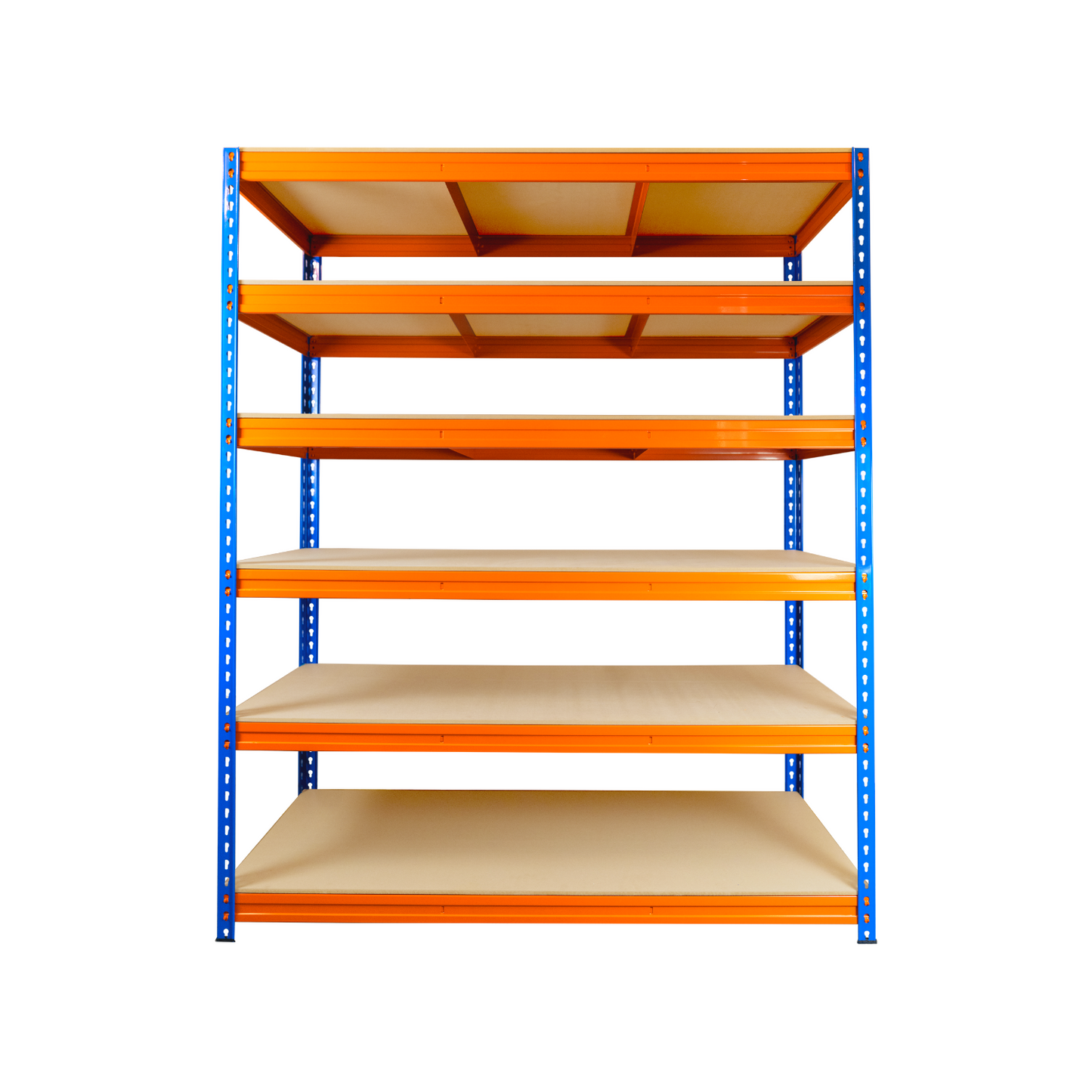 Industrial Warehouse Racking Garage Storage Workshop Shelves 180 x 150 x 60d cm Metal Shelving Units 1.2mm Thick Steel 350kg per Shelf